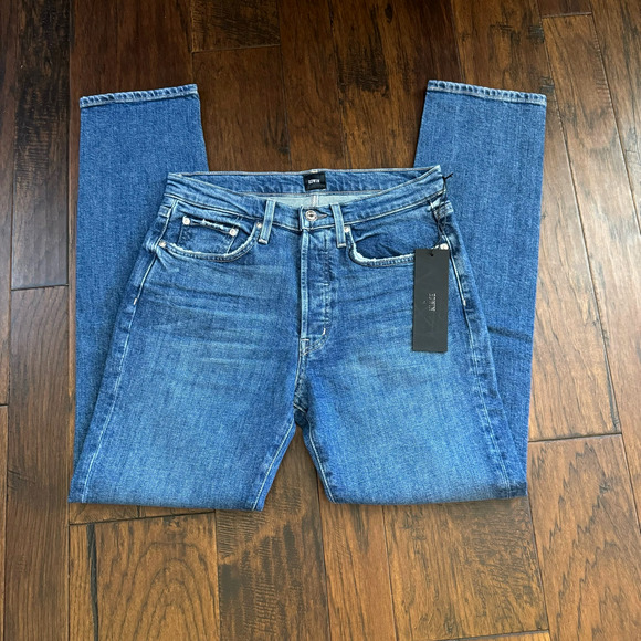 Edwin Women's Hana Vintage High Rise Straight Jeans 27 Blue Horizon Wash $228 - Picture 3 of 9